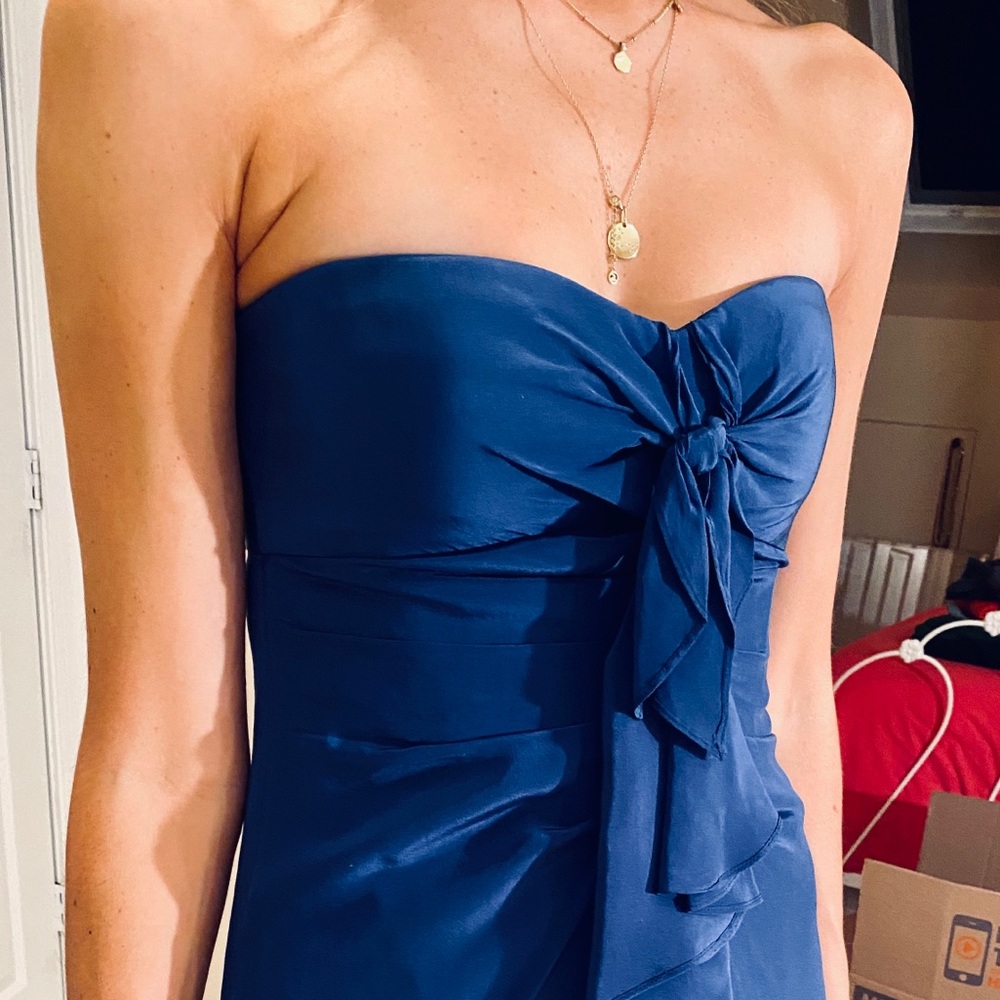 Navy BCBG mini dress with ruffle